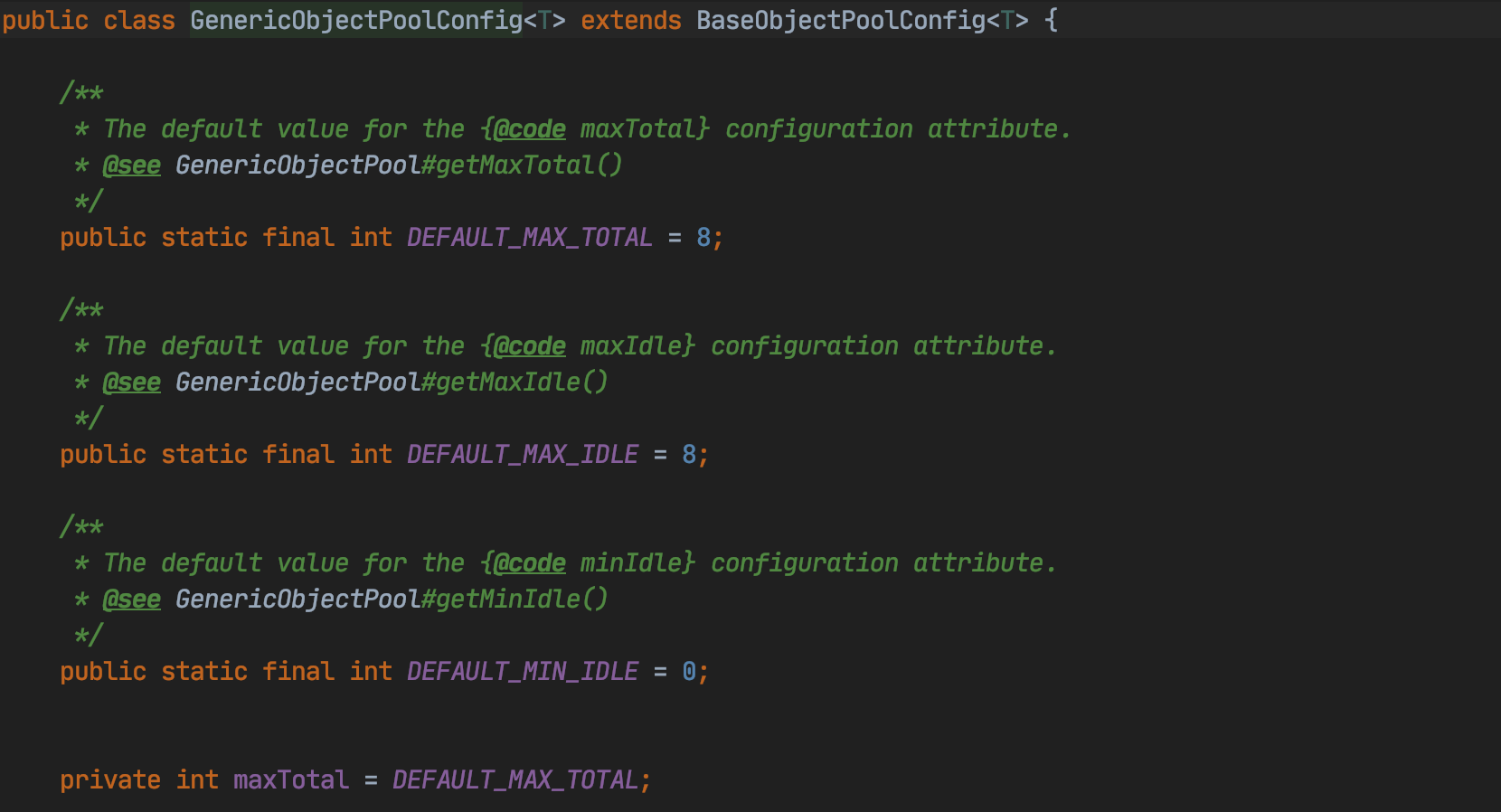 GenericObjectPoolConfig